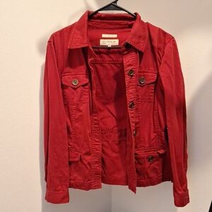 Jones New York Red Utility Jacket Classic Design